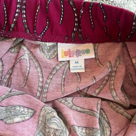 Lularoe Madison Skirt Medium Pleated Midi Knit Pull On Pockets Mosaic Deer 16685 - Picture 3 of 9